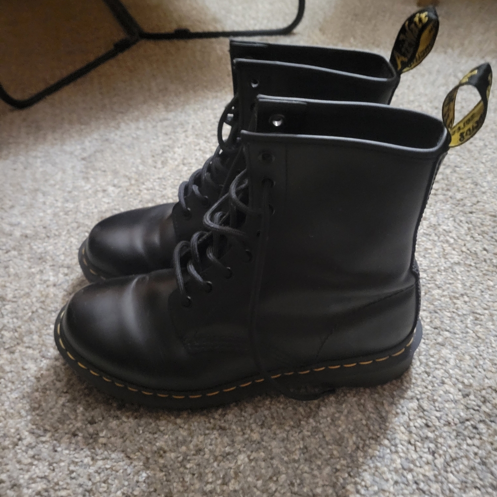 Dr. Martens Black Leather Lace-Up Boots